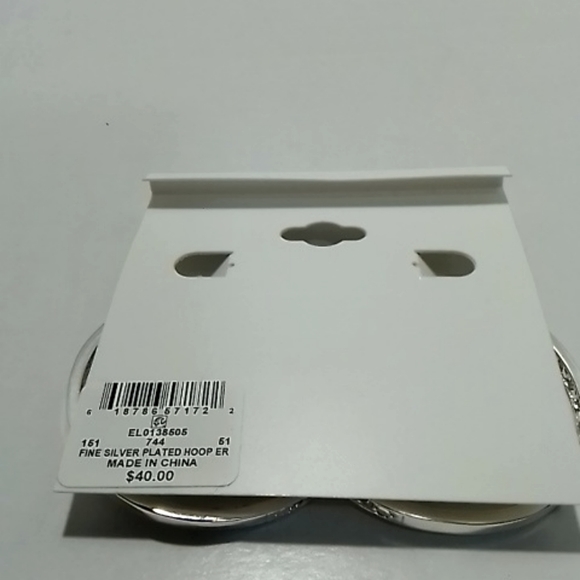 And Now This Silver Plated Crystal Hoop Earrings Set - Picture 4 of 4